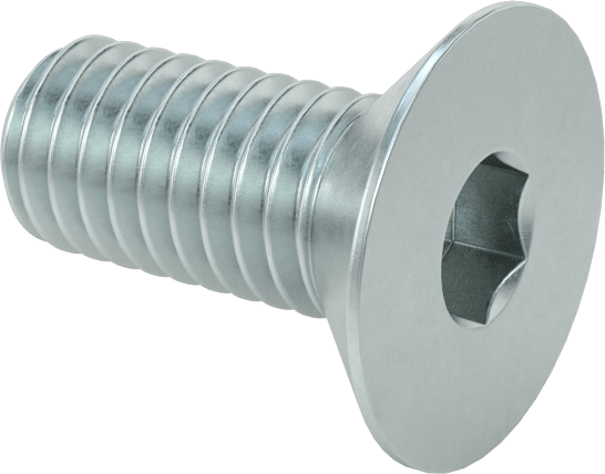 Allen CSK – M6  x  20 mm – MS – Zinc Plated Finish